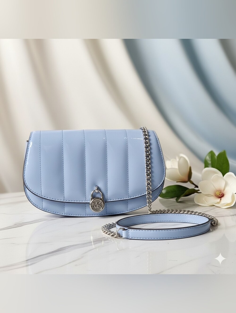Michael Kors Mila Quilted Patent Leather Crossbody Bag